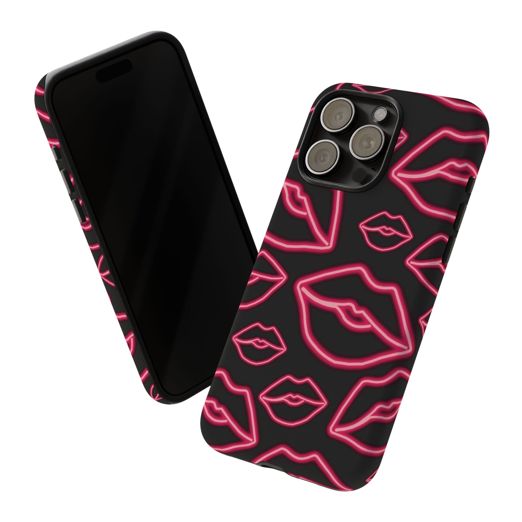 Neon Red Lips Phone Case