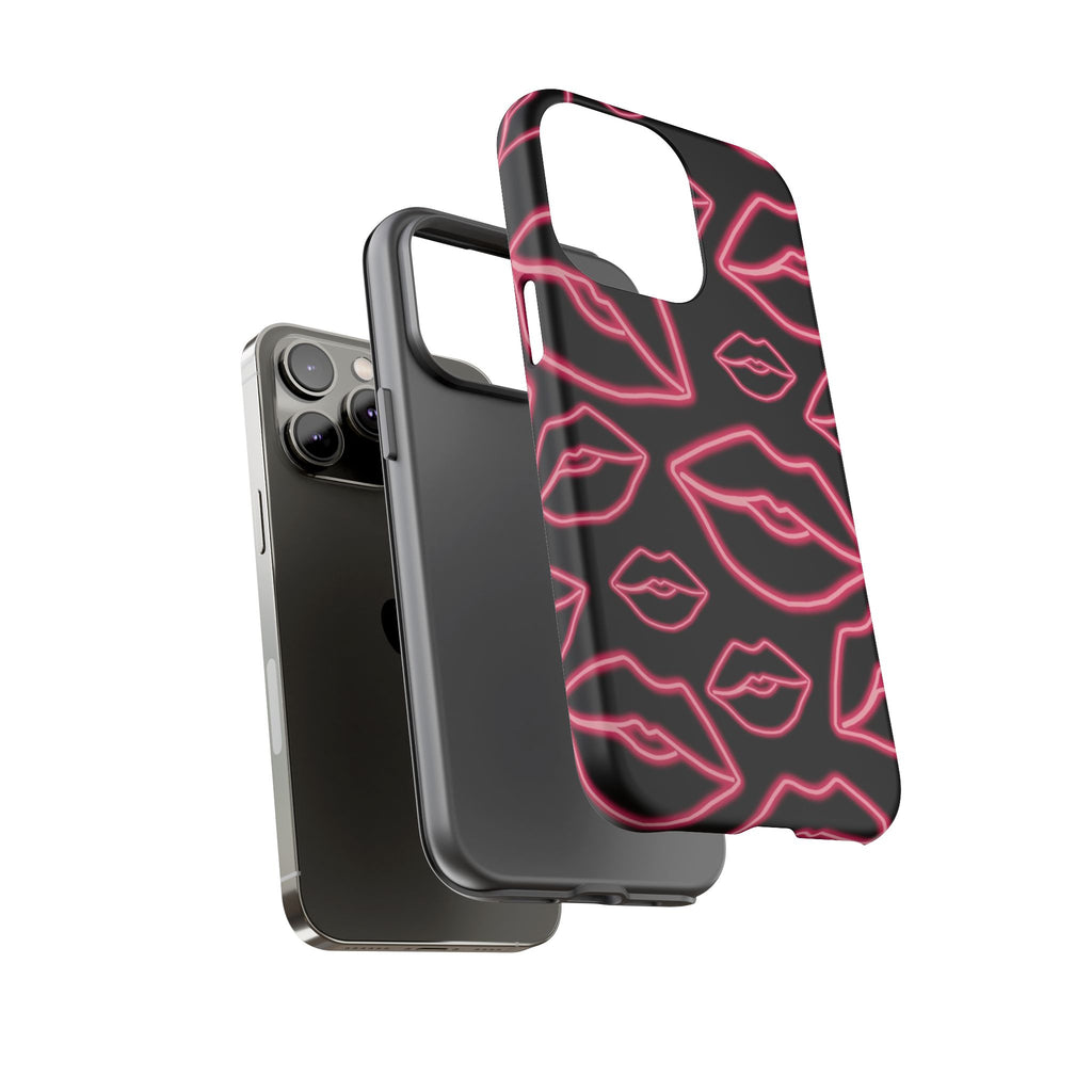 Neon Red Lips Phone Case