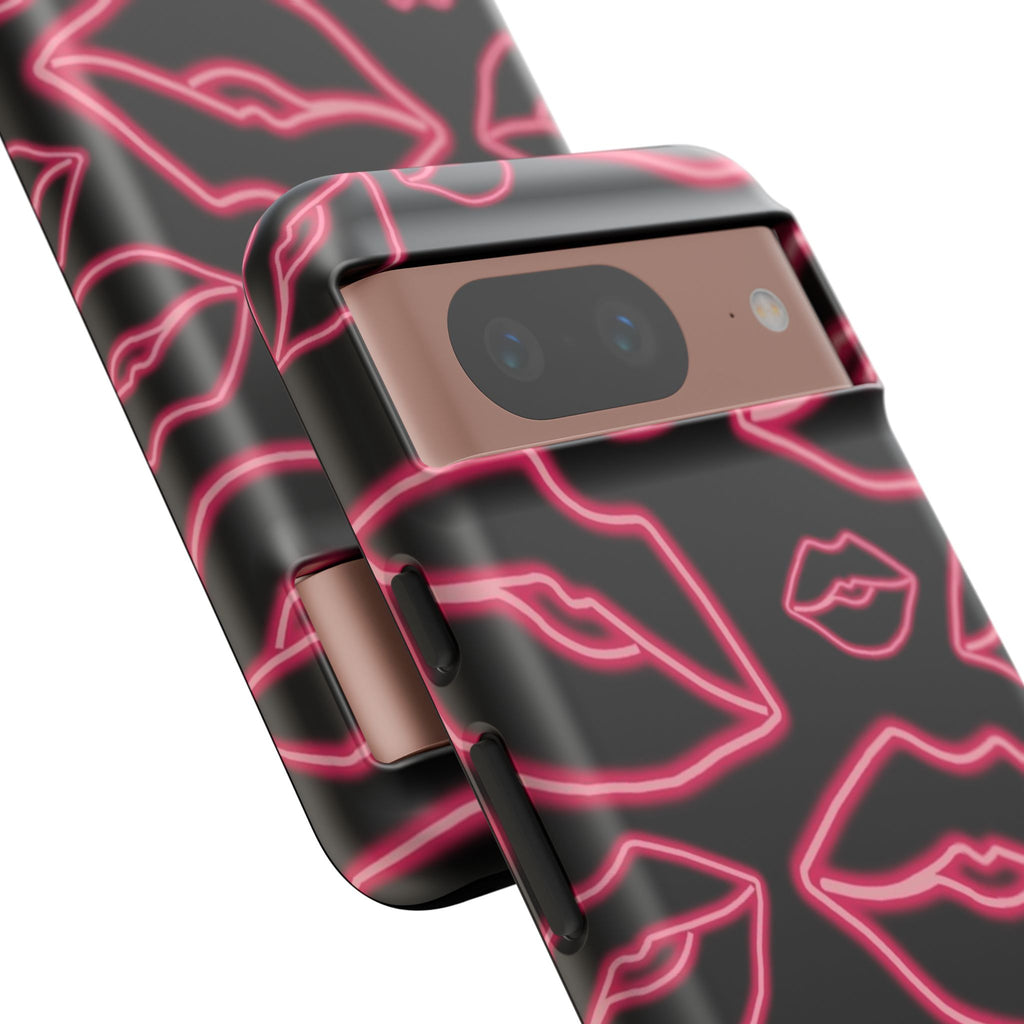 Neon Red Lips Phone Case