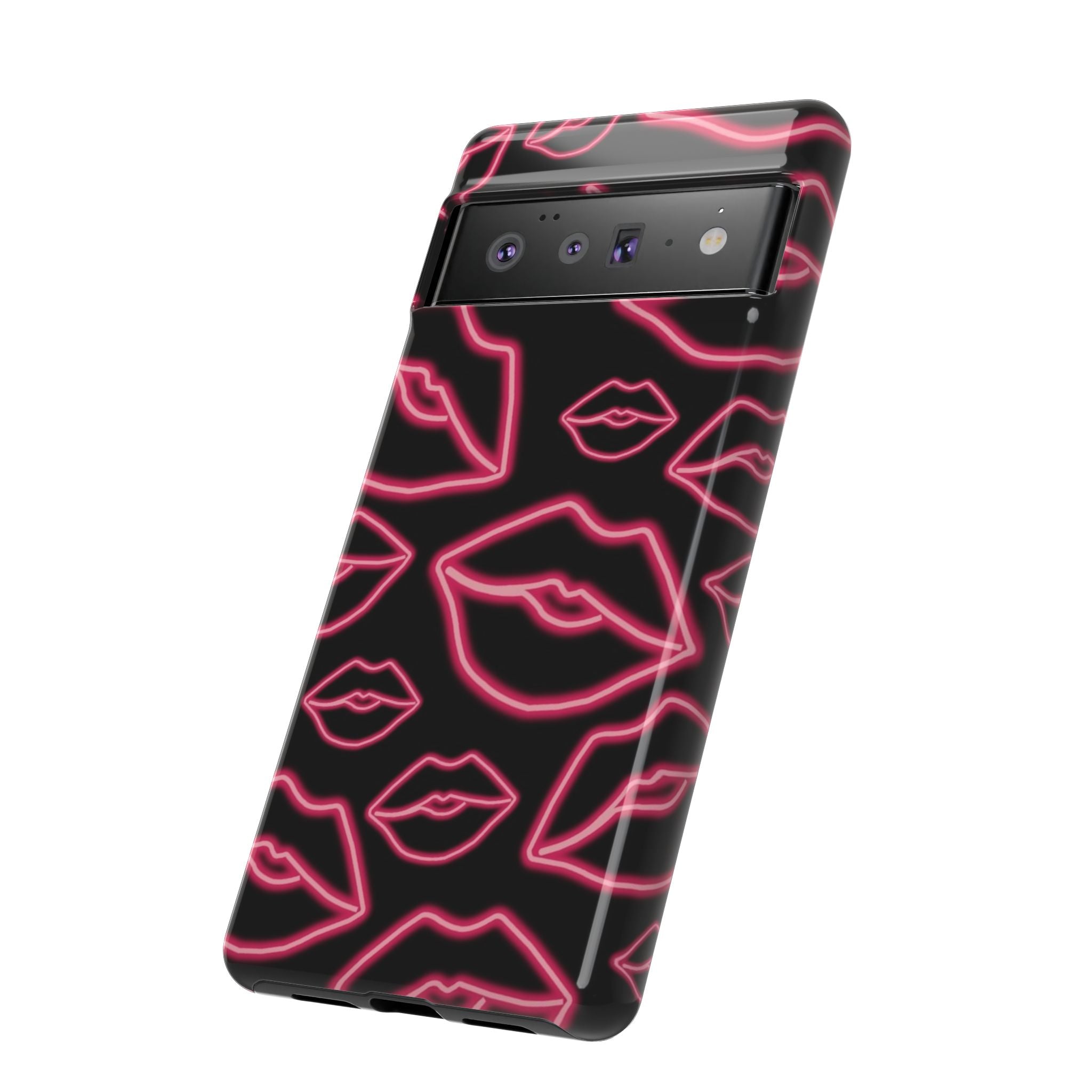 Neon Red Lips Phone Case