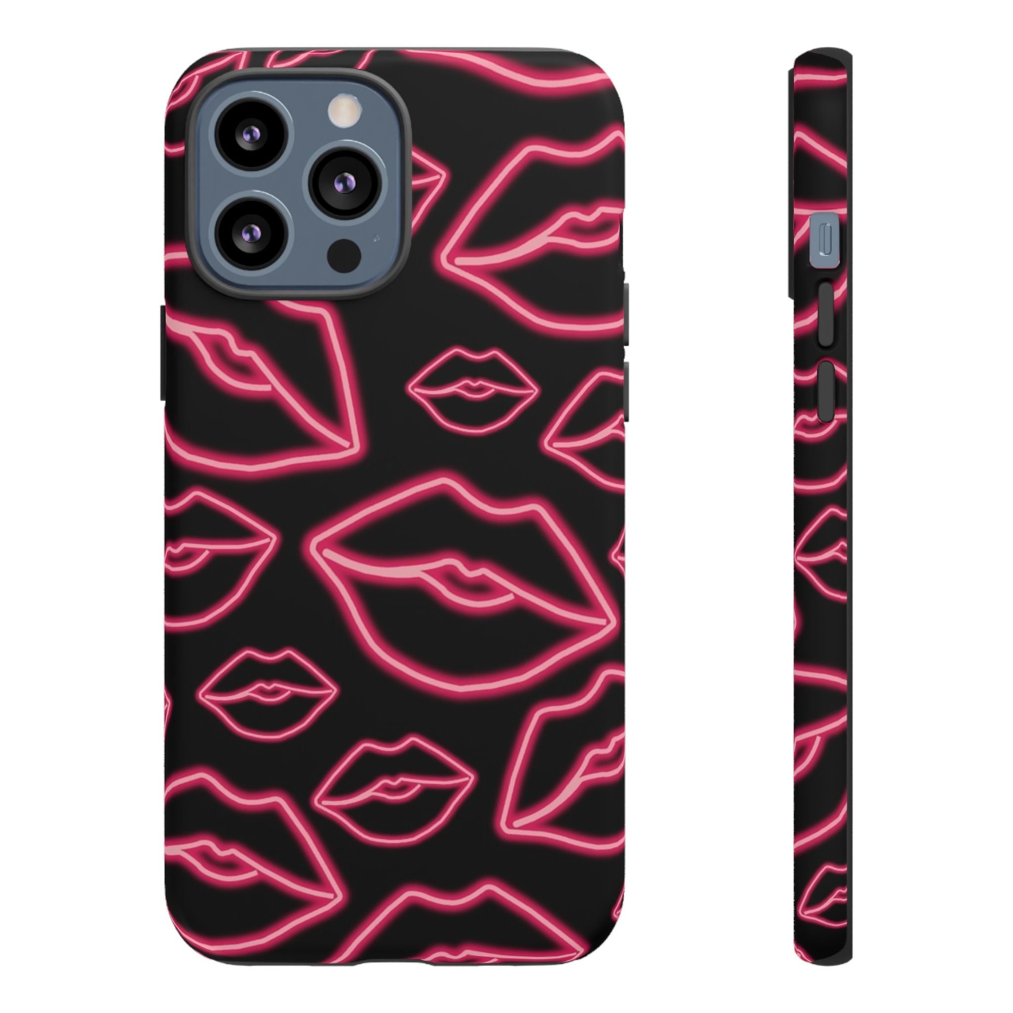 Neon Red Lips Phone Case