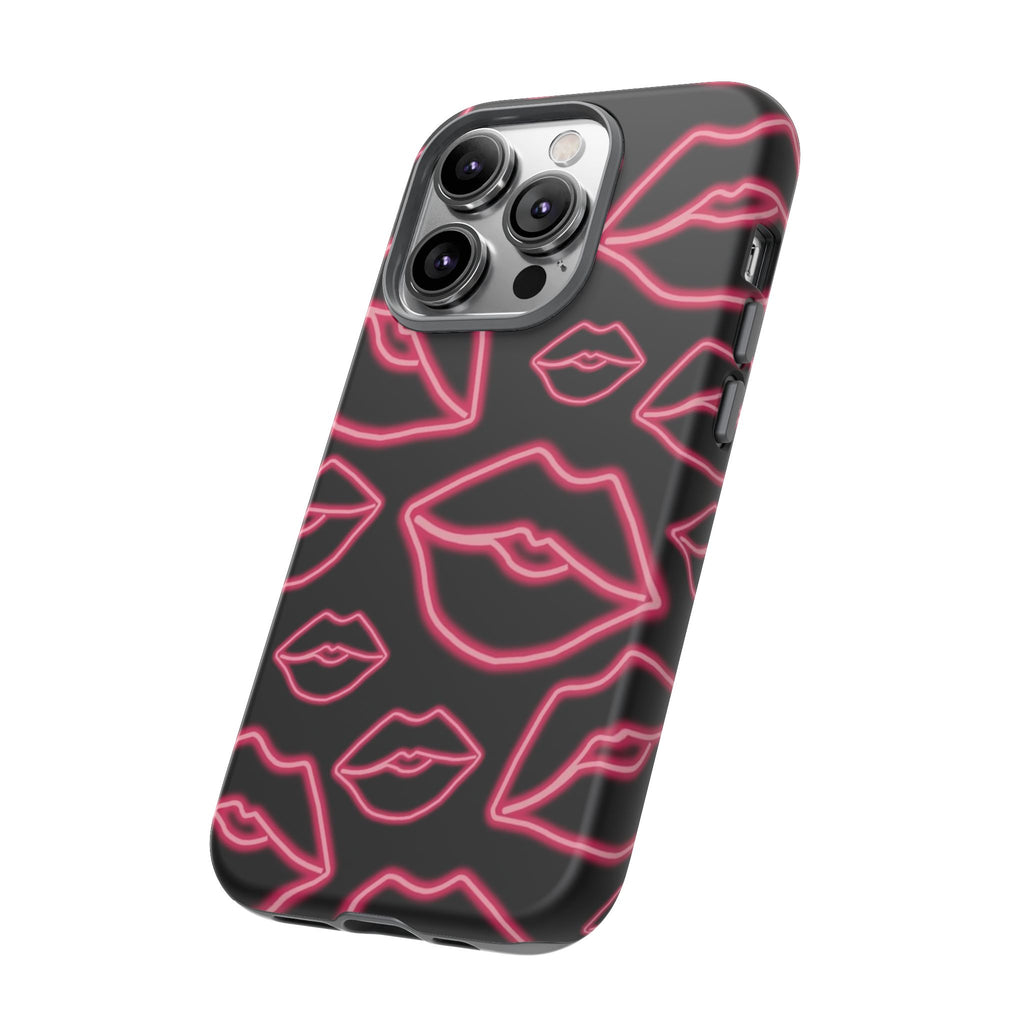 Neon Red Lips Phone Case