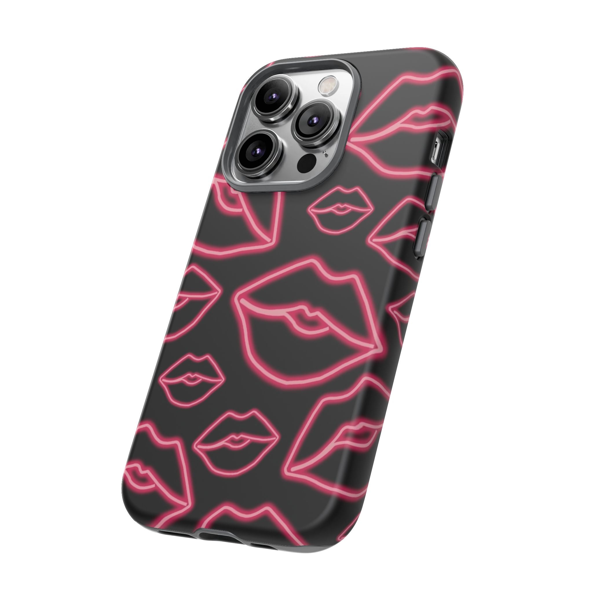 Neon Red Lips Phone Case