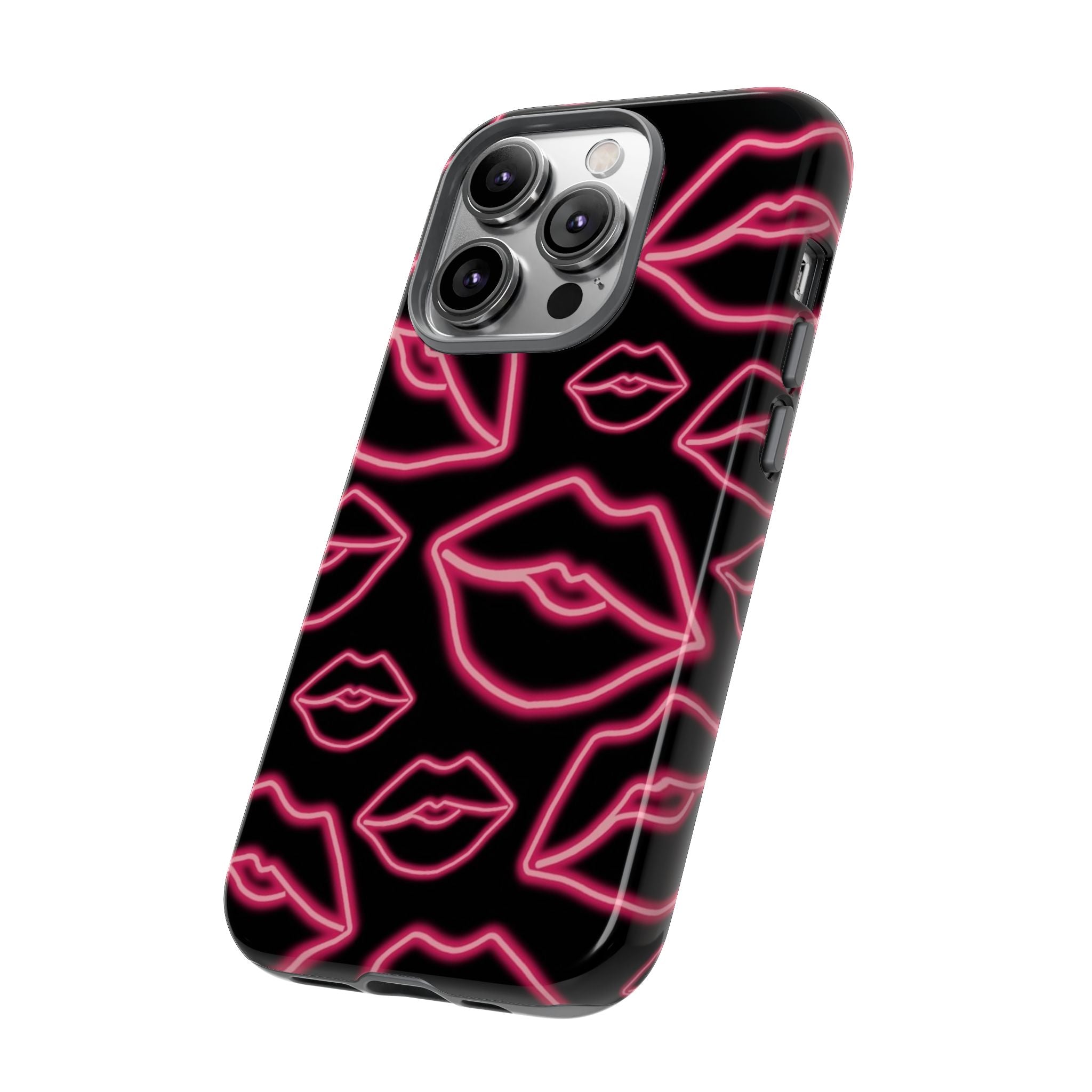 Neon Red Lips Phone Case