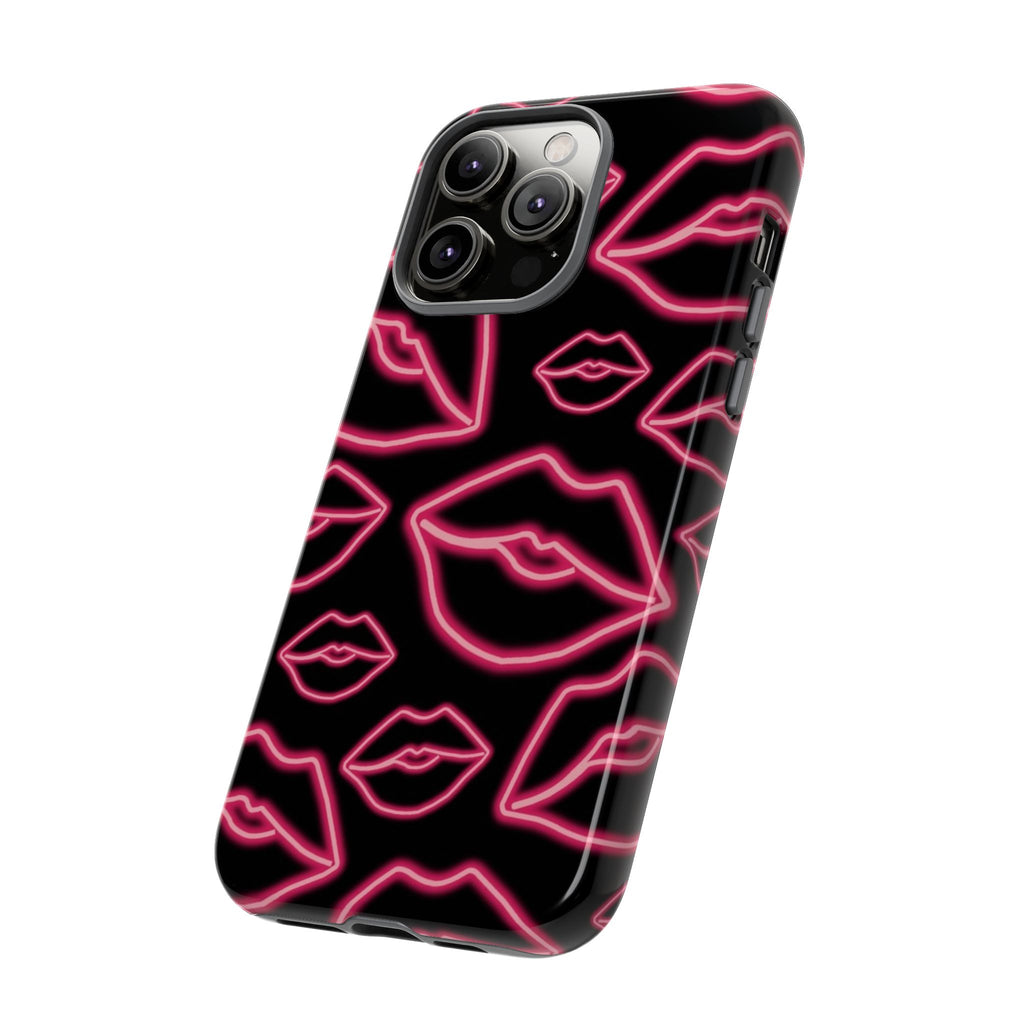 Neon Red Lips Phone Case