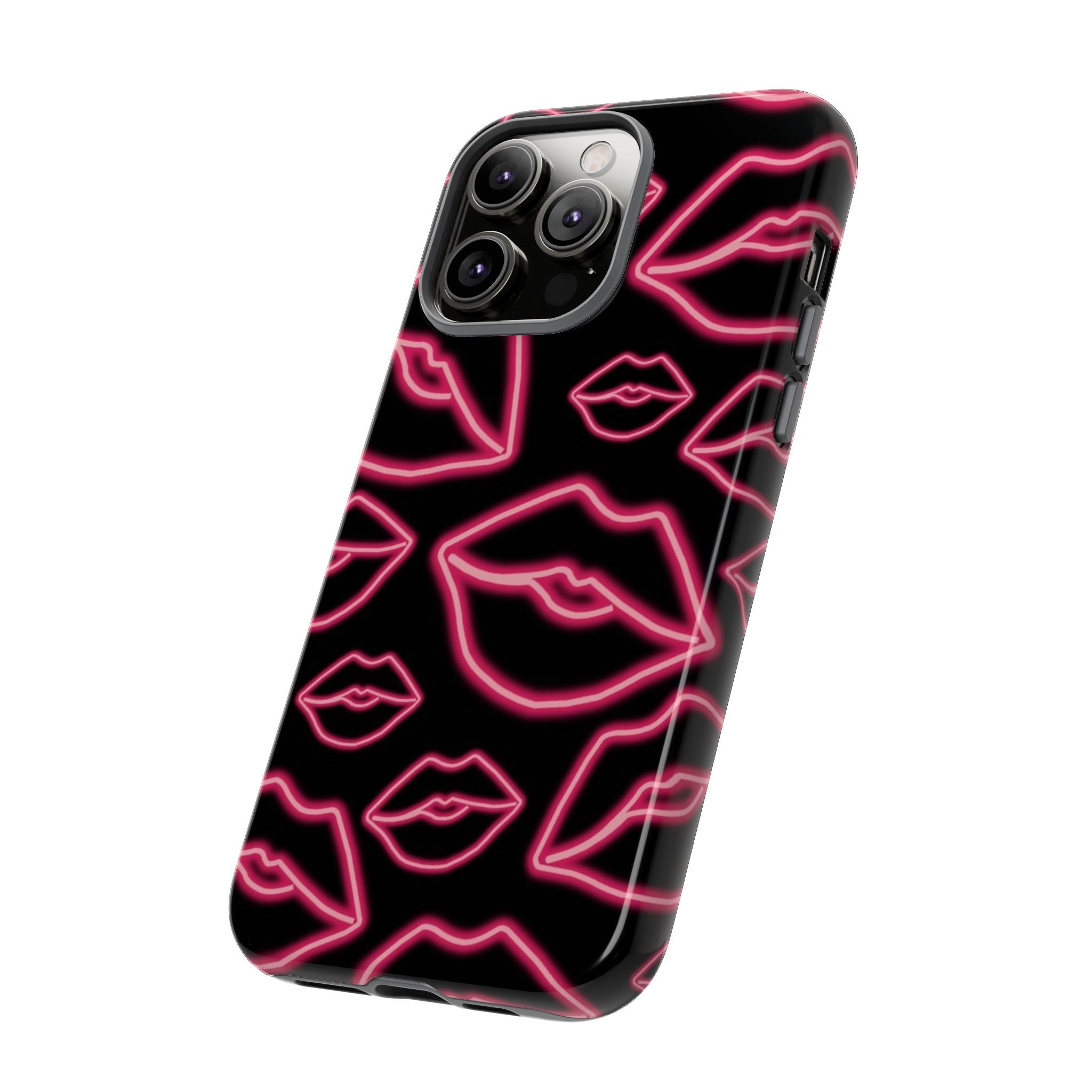 Neon Red Lips Phone Case