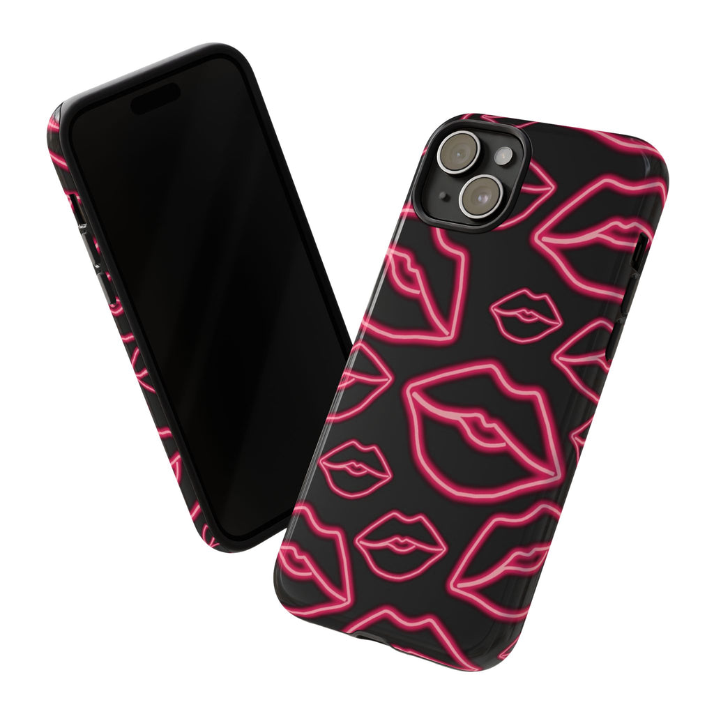 Neon Red Lips Phone Case