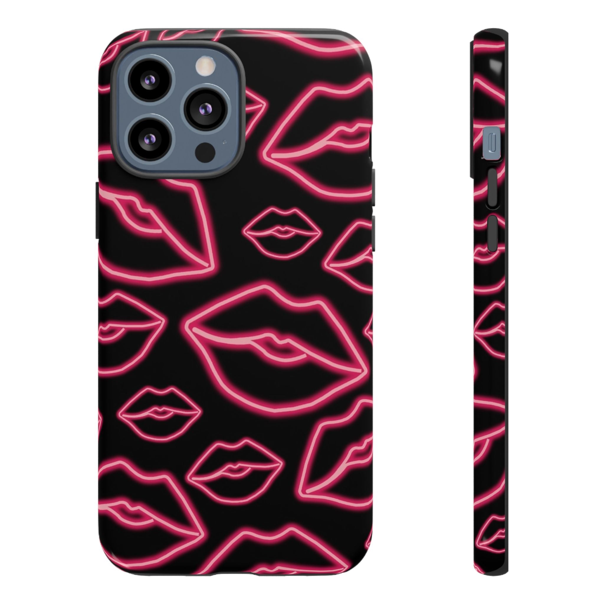 Neon Red Lips Phone Case