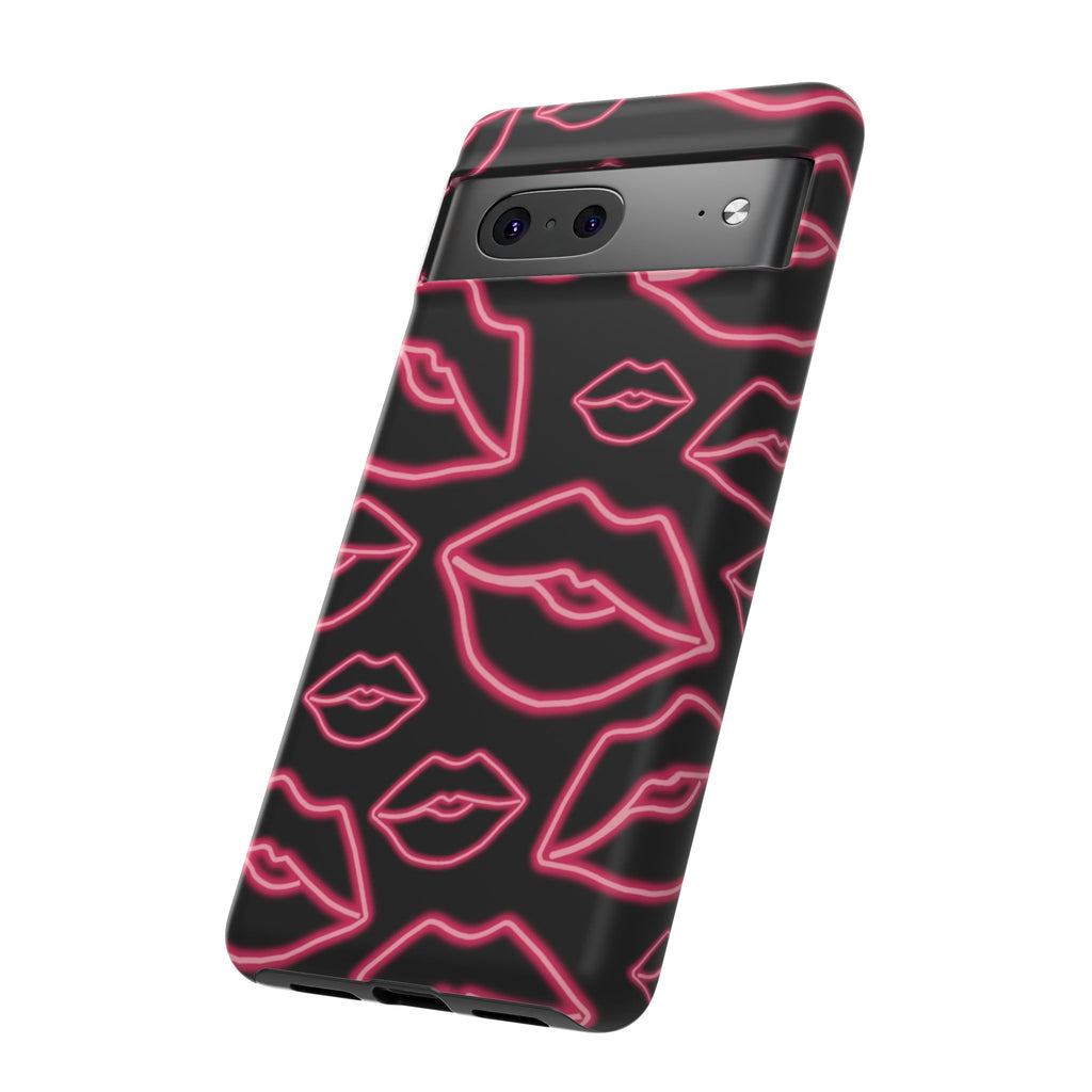 Neon Red Lips Phone Case