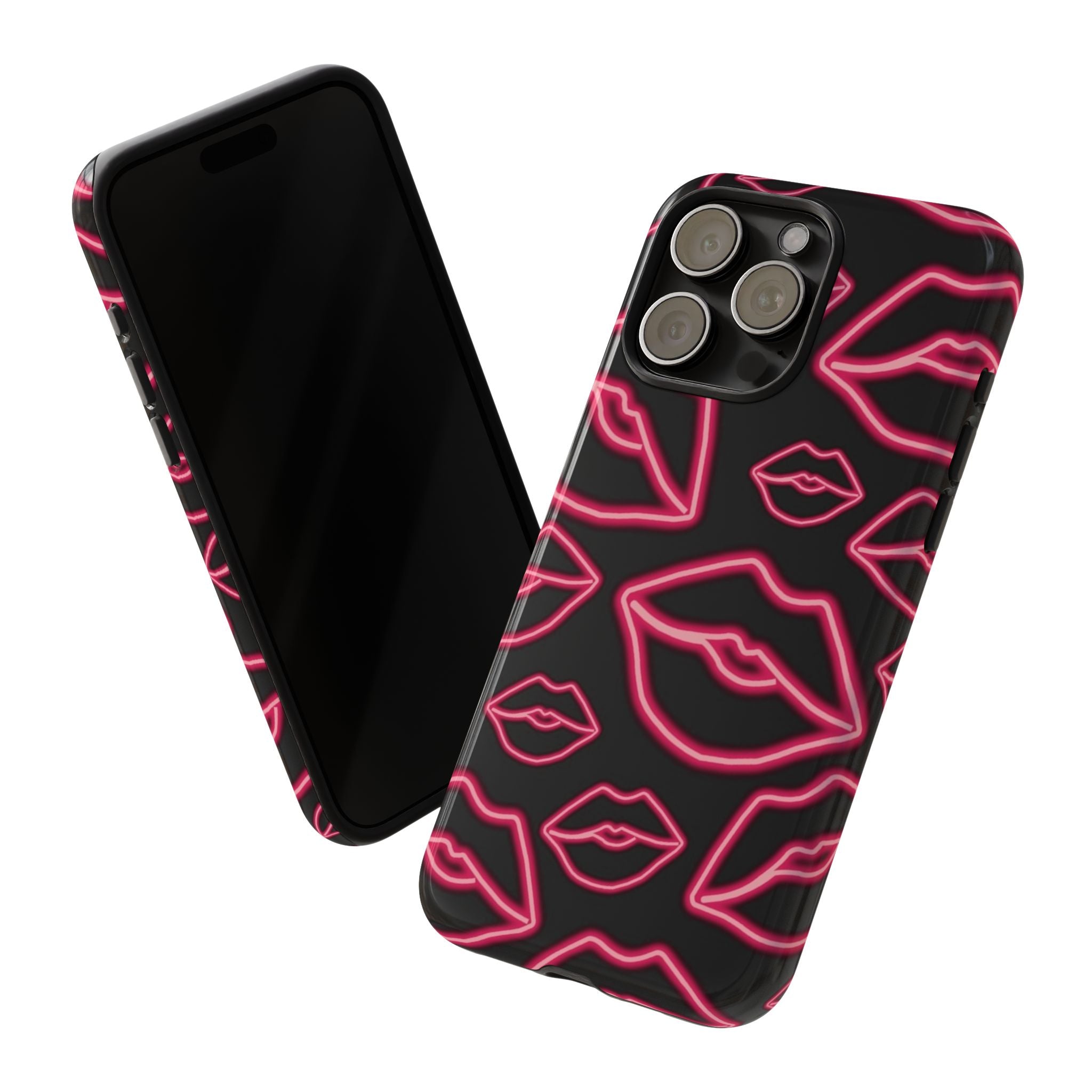 Neon Red Lips Phone Case