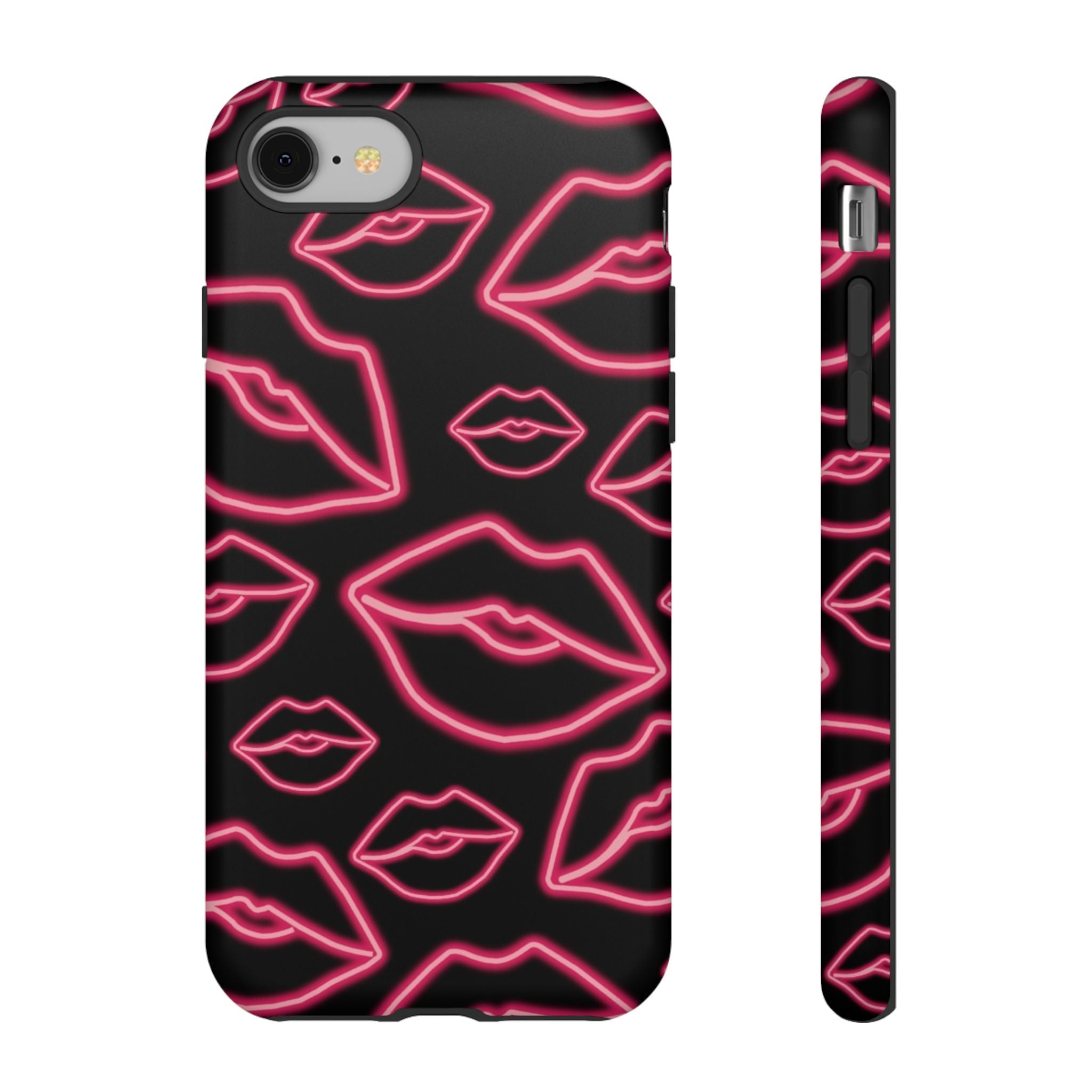 Neon Red Lips Phone Case