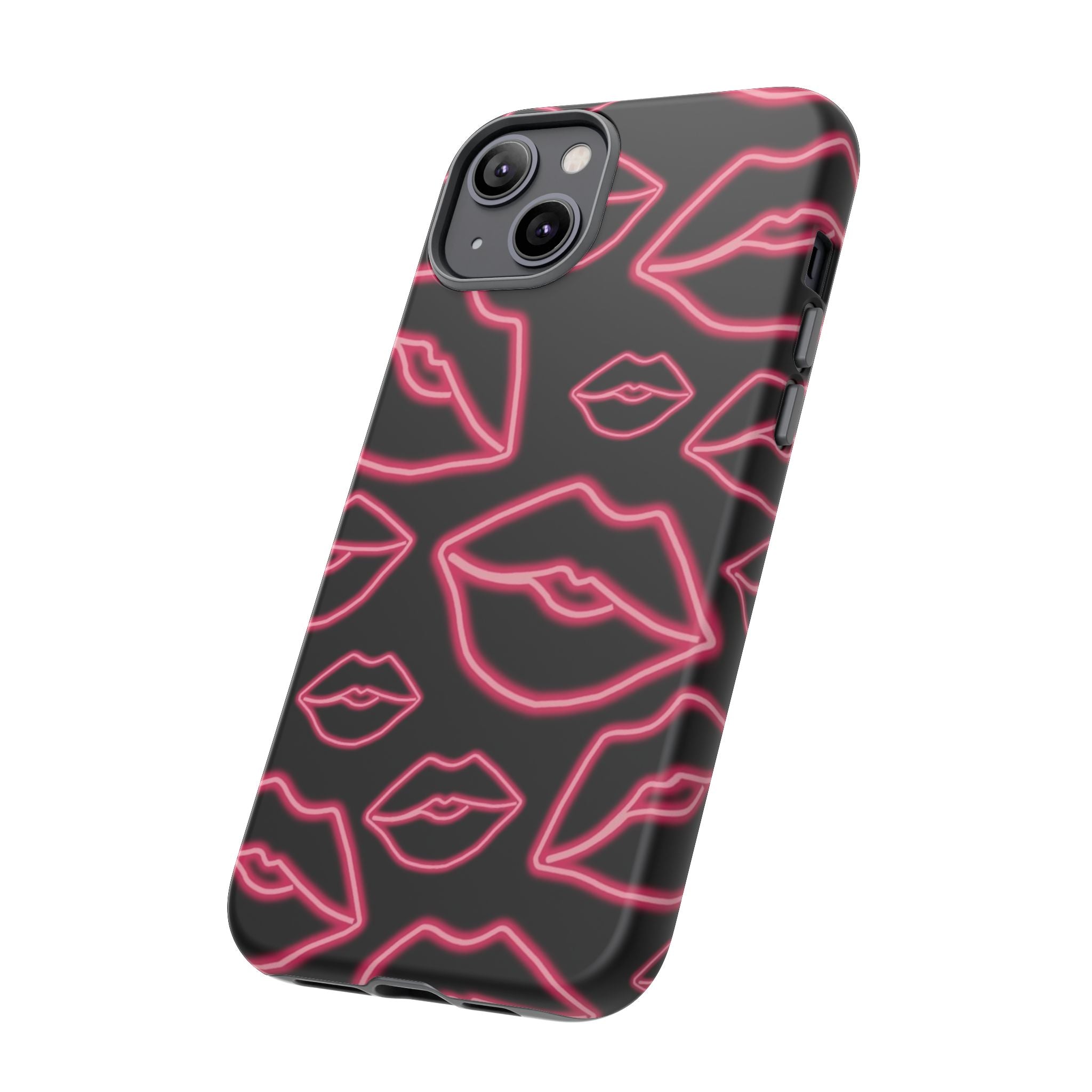 Neon Red Lips Phone Case