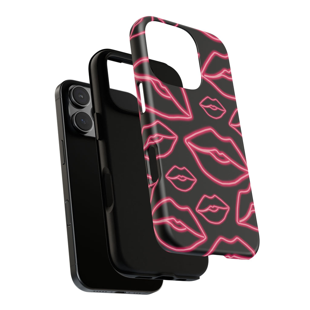 Neon Red Lips Phone Case