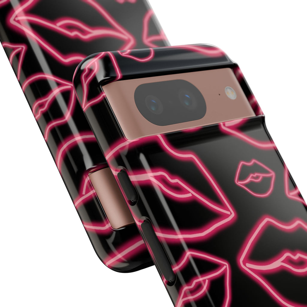 Neon Red Lips Phone Case