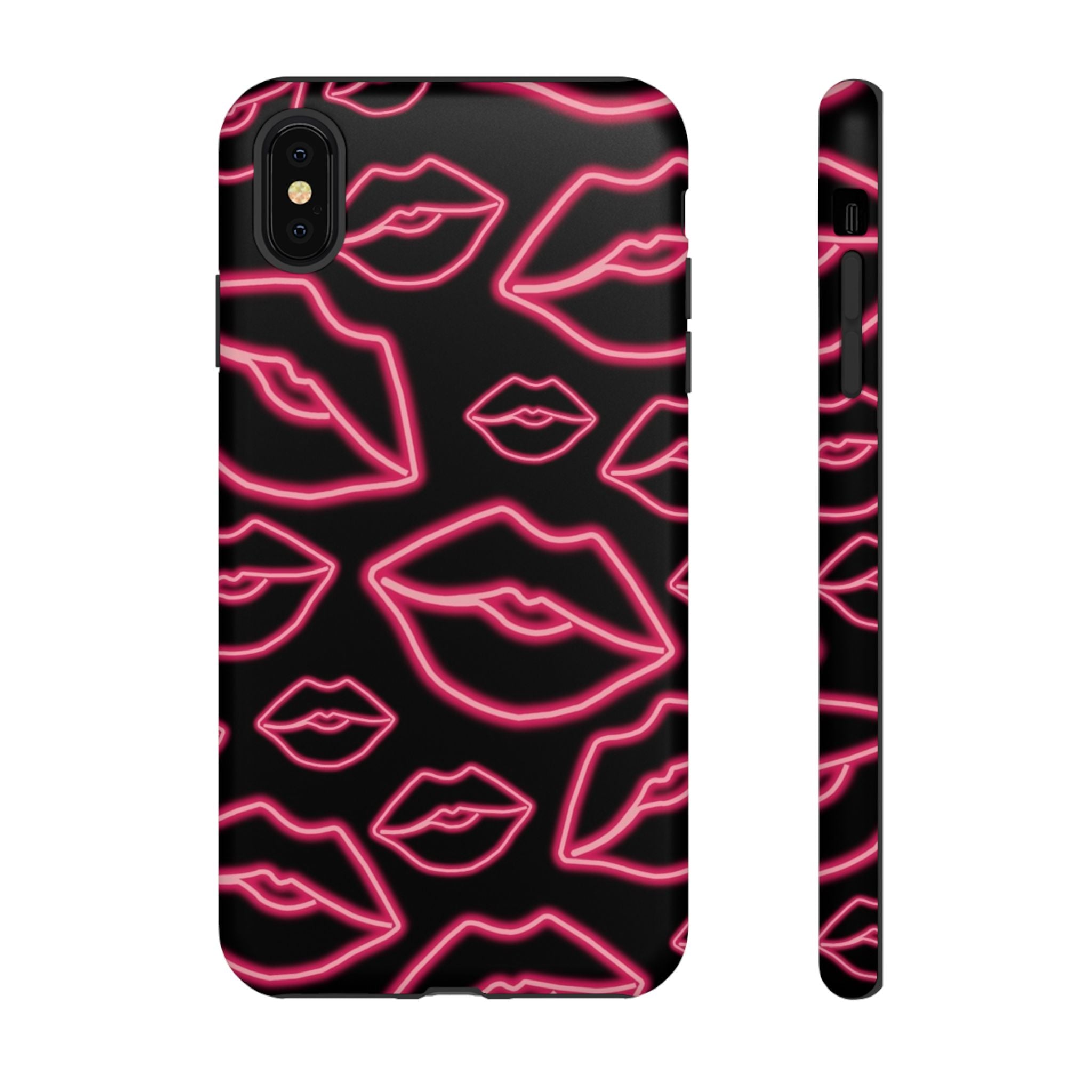 Neon Red Lips Phone Case