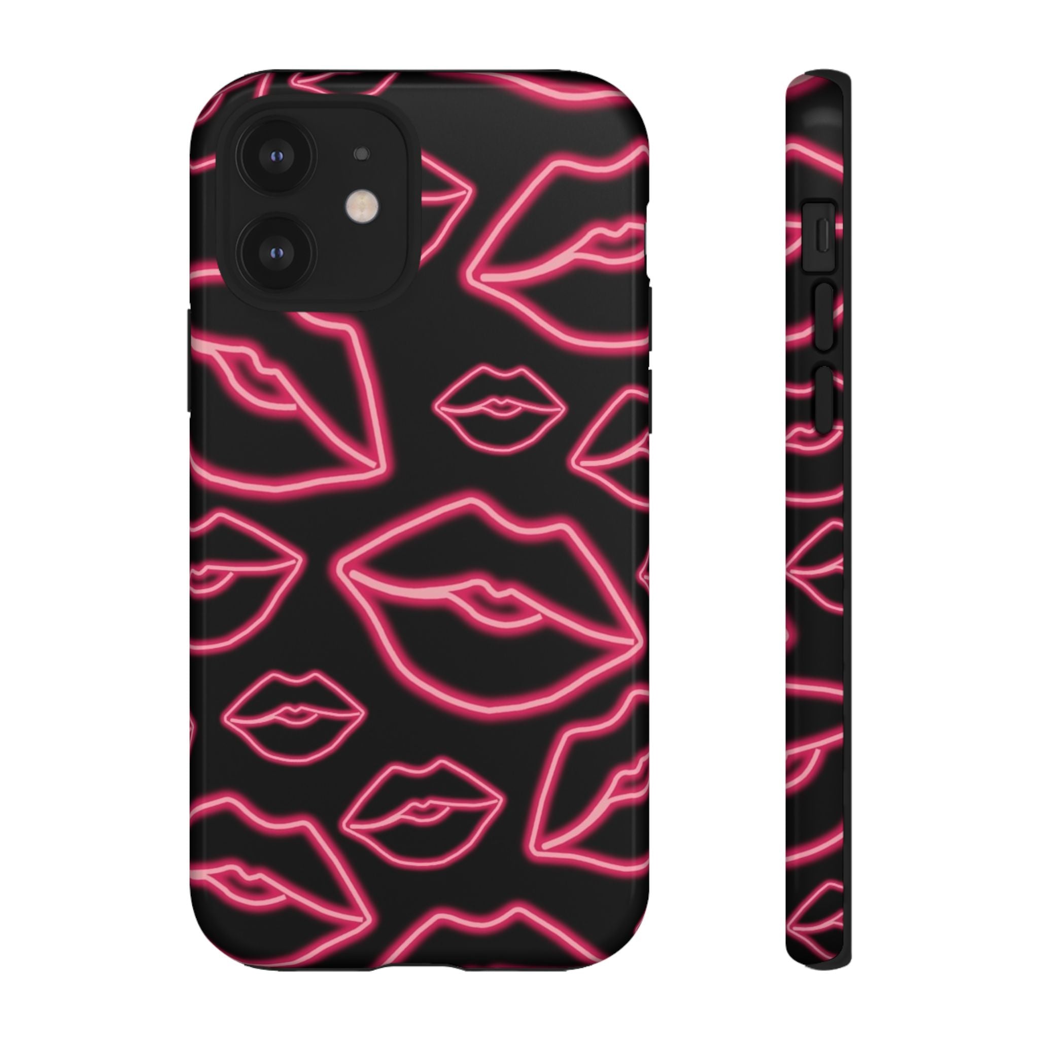 Neon Red Lips Phone Case