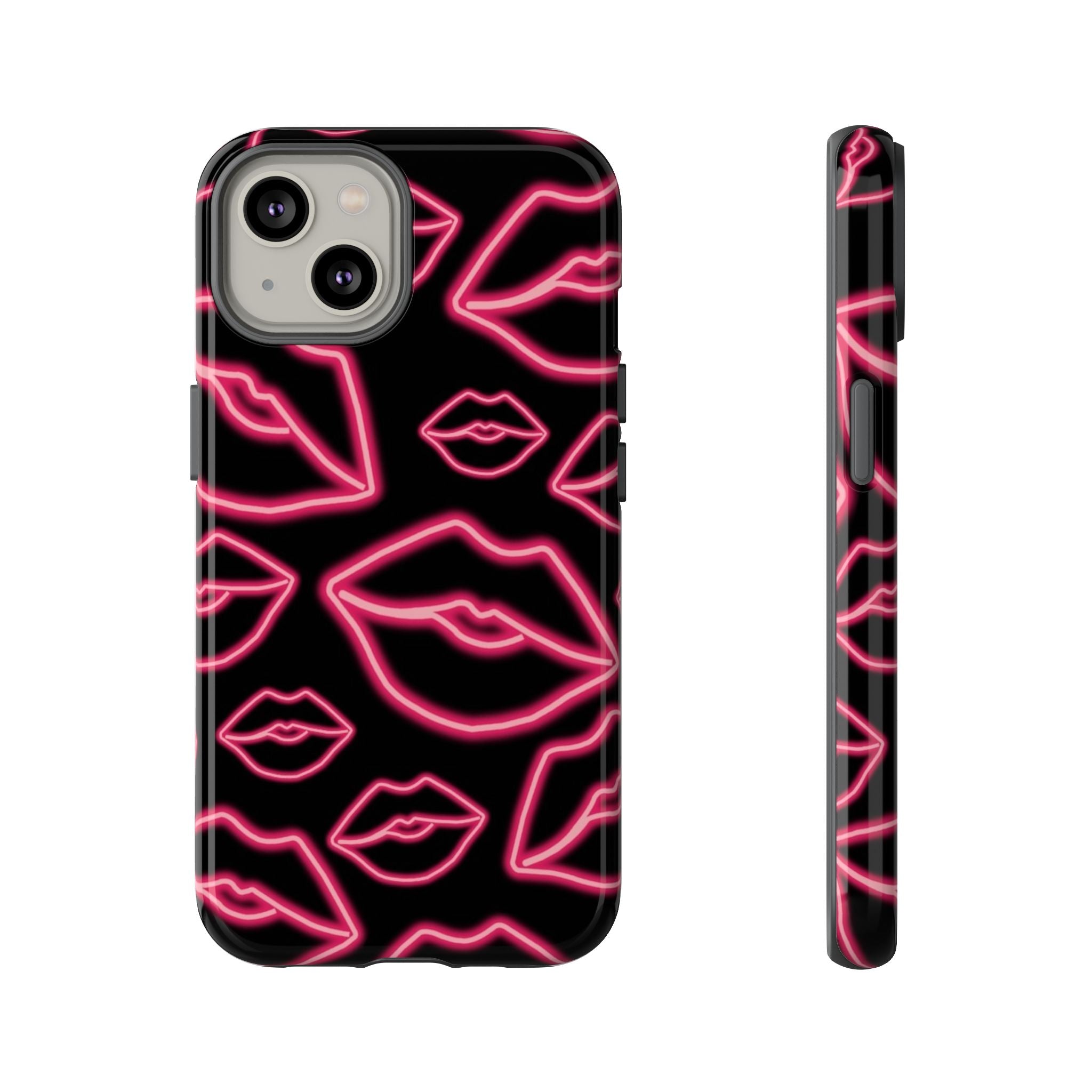 Neon Red Lips Phone Case