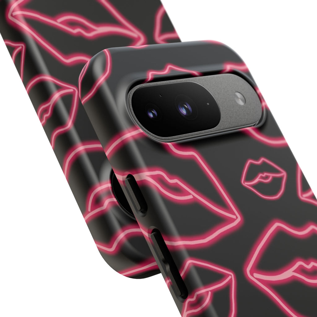 Neon Red Lips Phone Case