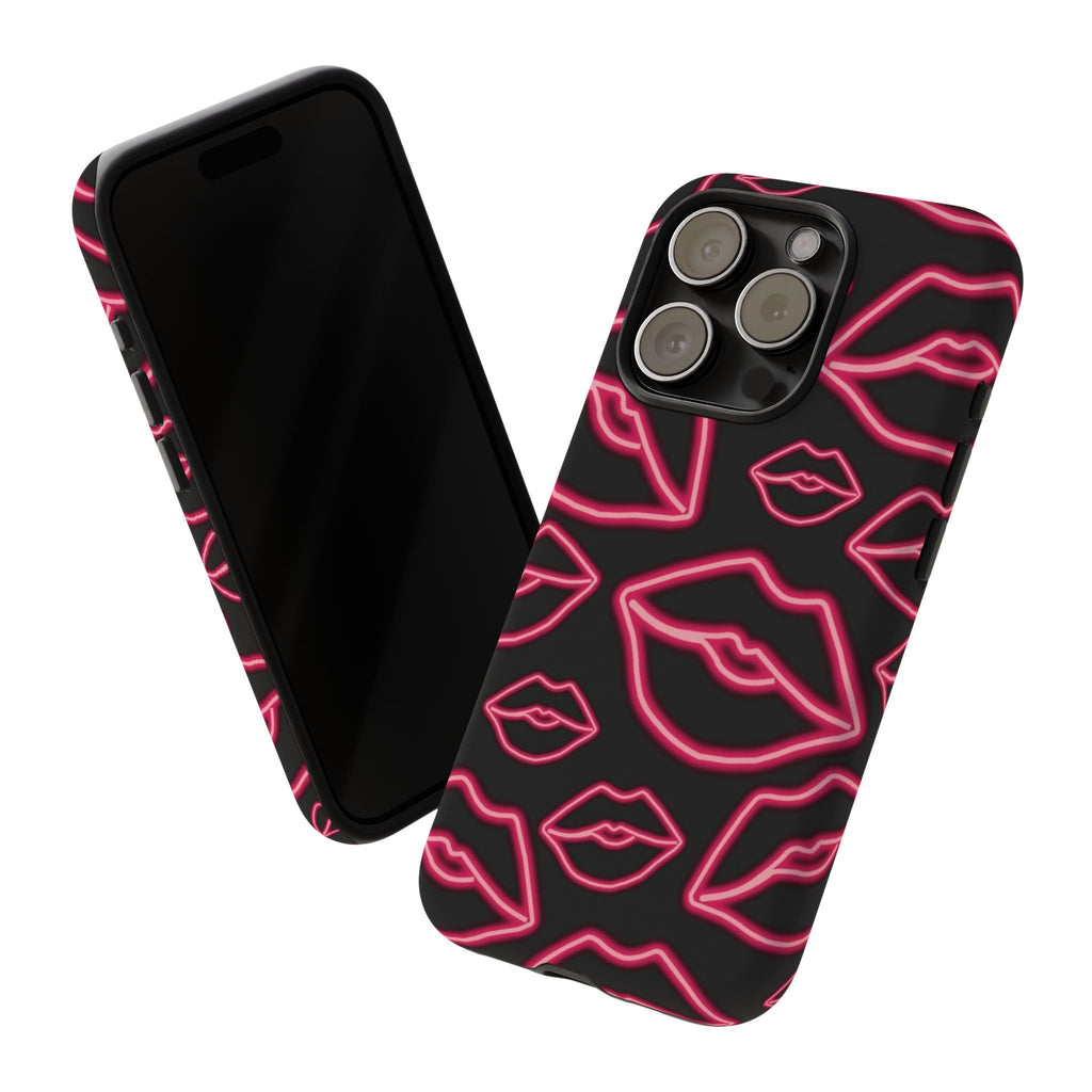 Neon Red Lips Phone Case